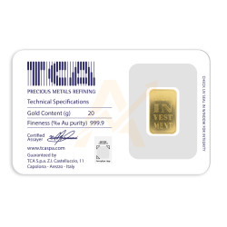 Lingotto oro 20 grammi
