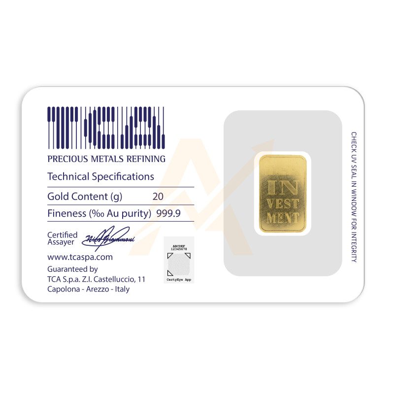 Lingotto oro 20 grammi