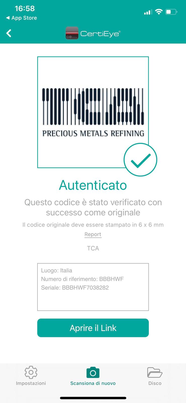 Oro autentico TCA